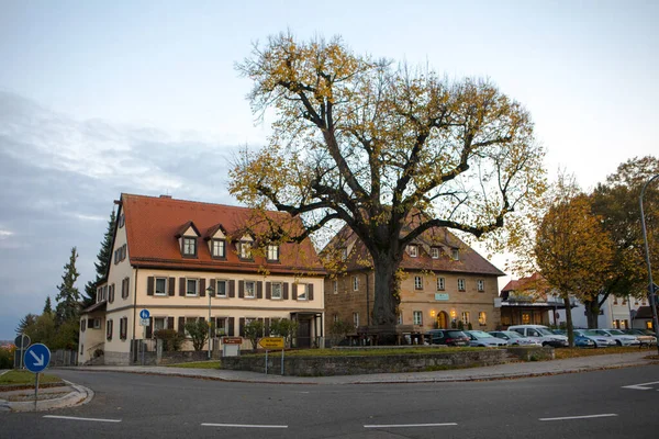 Velha Torre Relógio Nas Ruas Cidade Conto Fadas Rothenburg Alemanha — Fotografia de Stock