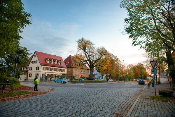 Régi Óratorony Mesebeli Rothenburg Város Utcáin Németország — Stock Fotó