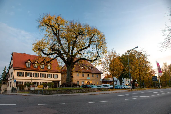 Der Alte Uhrturm Den Straßen Der Märchenstadt Rothenburg Deutschland — Stockfoto