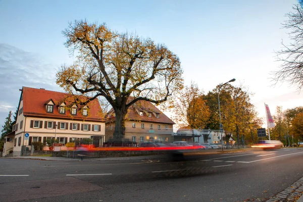 Der Alte Uhrturm Den Straßen Der Märchenstadt Rothenburg Deutschland — Stockfoto