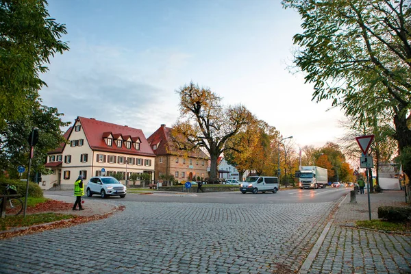 Vieille Tour Horloge Dans Les Rues Ville Conte Fées Rothenburg — Photo
