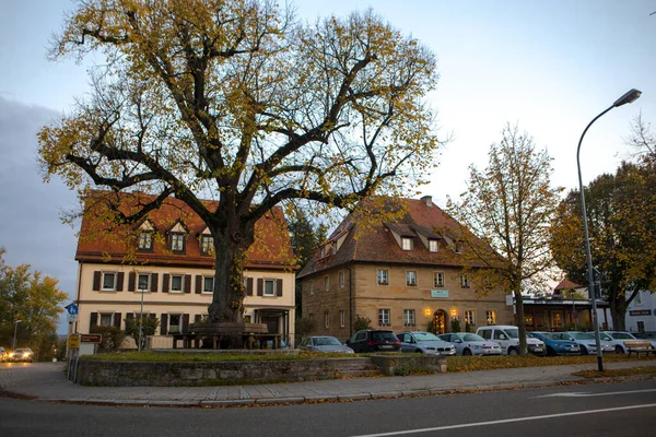 Régi Óratorony Mesebeli Rothenburg Város Utcáin Németország — Stock Fotó