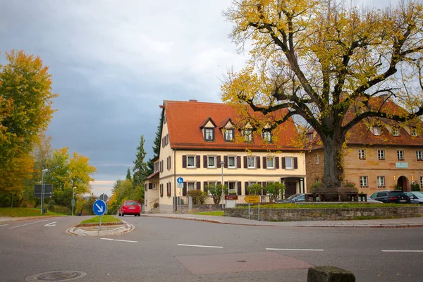 Der Alte Uhrturm Den Straßen Der Märchenstadt Rothenburg Deutschland — Stockfoto