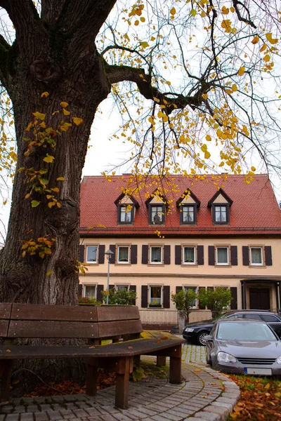 Der Alte Uhrturm Den Straßen Der Märchenstadt Rothenburg Deutschland — Stockfoto