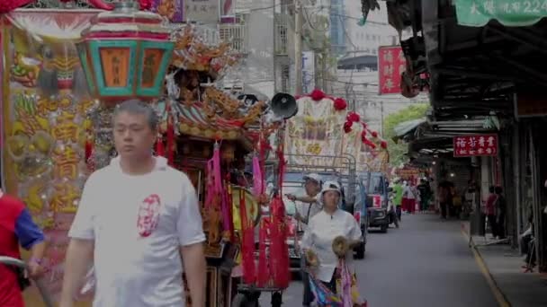 2021 New Taipei City Taiwan Taiwanese Folk Customs Welcome Gods — Stockvideo