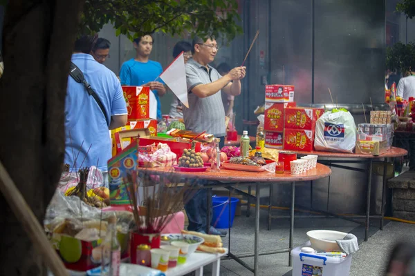 Taipei Taiwankínai Hagyományos Vallási Gyakorlatok Zhongyuan Purdue Kínai Szellem Fesztivál — Stock Fotó