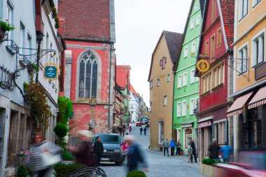 2017 10 12 Rothenburg, Germany,Old streets in the fairy tale town of Rothenburg, Germany