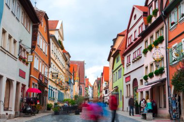 2017 10 12 Rothenburg, Germany,Old streets in the fairy tale town of Rothenburg, Germany