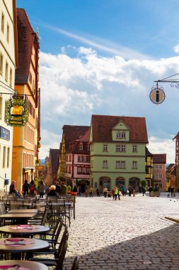 2017 10 12 Rothenburg, Germany,Old streets in the fairy tale town of Rothenburg, Germany