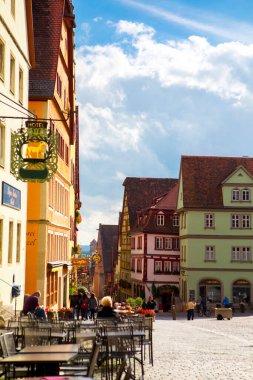 2017 10 12 Rothenburg, Germany,Old streets in the fairy tale town of Rothenburg, Germany