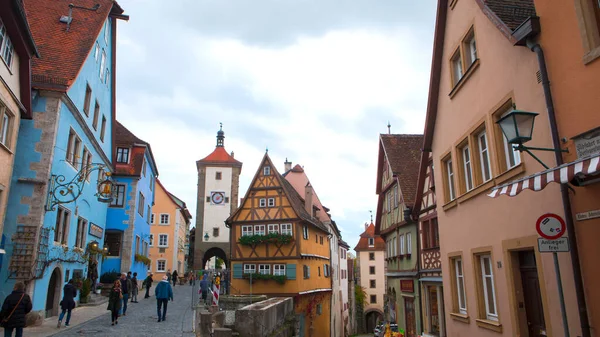 2017 Rothenburg Germany Old Streets Fairy Tale Town Rothenburg Germany — стоковое фото