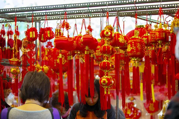 2019 Taipei City Taiwán Adornos Tradicionales Chinos Año Nuevo Vendedores — Foto de Stock