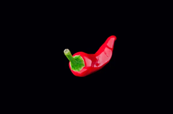 Red Peppers Black Background — Stock Photo, Image