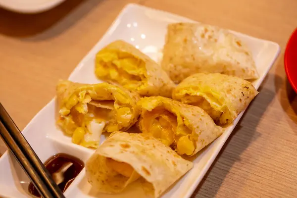 Tchajwanská Láska Lahodná Snídaně Tortilla — Stock fotografie