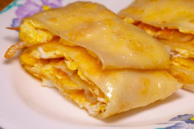 Tayvan aşkı ve lezzetli kahvaltı, orijinal yumurtalı kek.