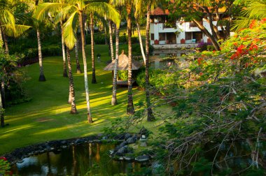 Bali, Endonezya tatil köyü, güzel binalar ve bahçeler