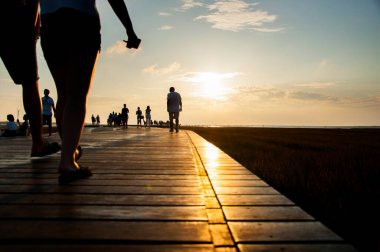 Gaomei Wetland Parkı, Taichung, Tayvan 'ın batı kıyısında manzaralı bir yer.