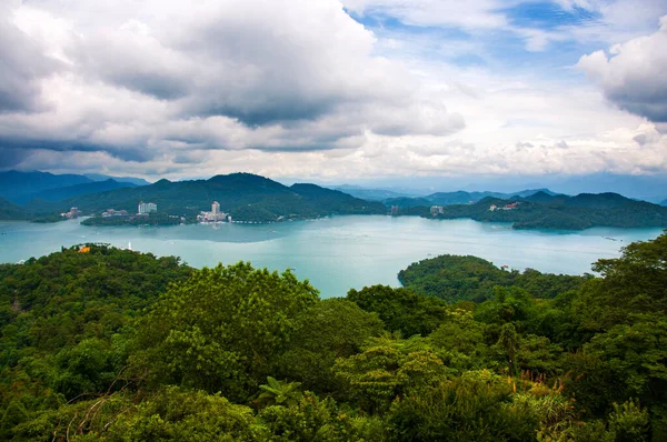 Schöne Seen Und Berge Sun Moon Lake Ein Berühmtes Wahrzeichen — Stockfoto