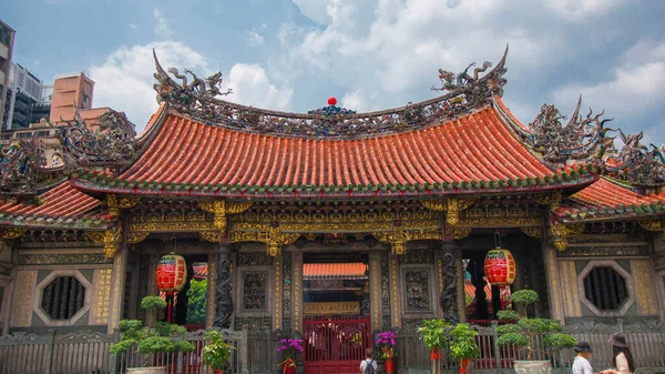 Китайские Традиционные Религиозные Верования Луншань Известный Исторический Памятник Тайване — стоковое фото