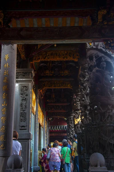 Китайские Традиционные Религиозные Верования Храм Луншань Известное Историческое Место Тайве — стоковое фото