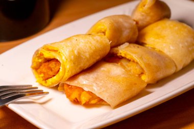 Taiwanese love and delicious breakfast, hash browns and omelettes