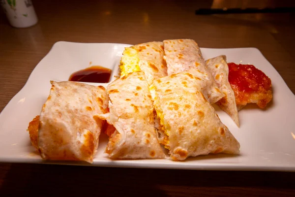 Taiwanese Love Delicious Breakfast Hash Browns Omelettes — Stock Photo, Image