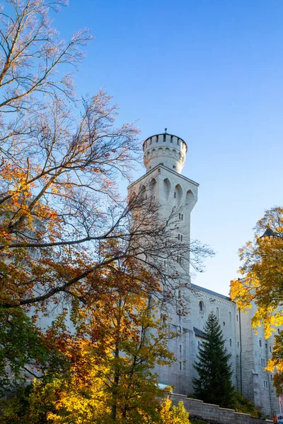 Famous Historical Monument Bavaria Germany Towers Neuschwanstein Castle — Stock Photo, Image