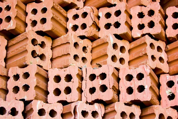 Forno de tijolo. conjunto de coleta de tijolos vermelhos pilha na fábrica do forno b — Fotografia de Stock