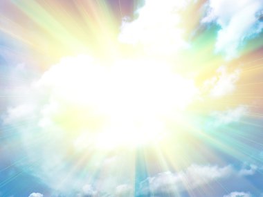 Beyaz bulutlu mavi gökyüzü