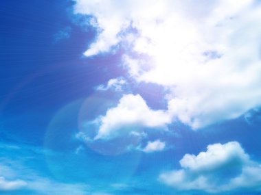 Beyaz bulutlu mavi gökyüzü