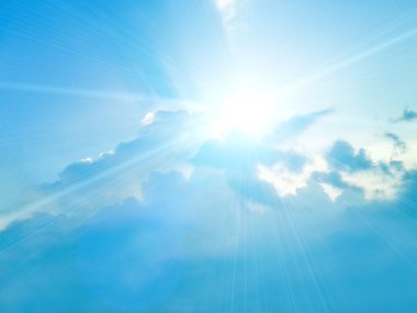 Beyaz bulutlu mavi gökyüzü