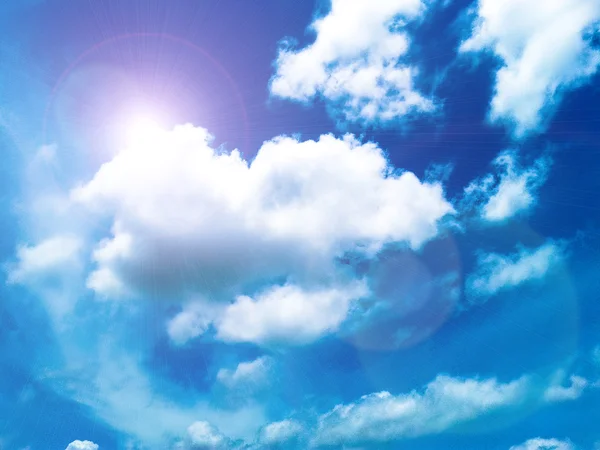 Cielo azul con fondo de nubes blancas — Foto de Stock