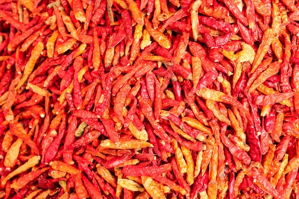 Séché rouge chaud chillies texture fond — Photo