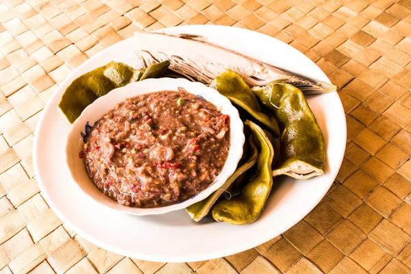 Мбаппе специализируется на блюде из чили-пасты (суп из сато) — стоковое фото
