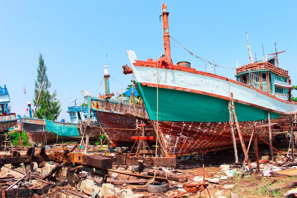 Old fisheries shipyard in Thasala Nakhon Si Thammarat — Stock Photo, Image