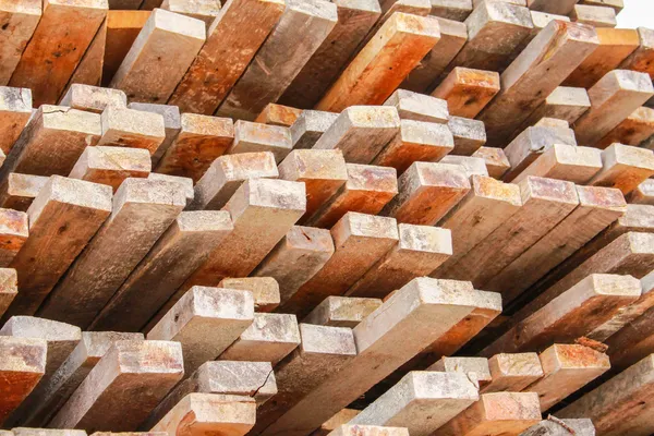 Pile of sawed wood planks — Stock Photo, Image