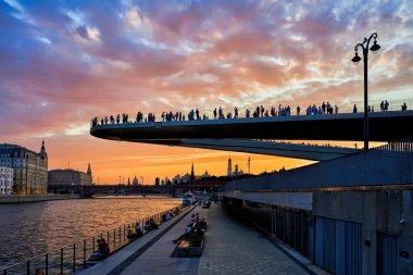 Moskova - 20 Ağustos 2021: Moskova nehri üzerinde 