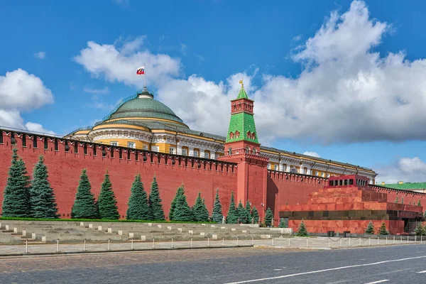 红色广场 莫斯科克里姆林宫 红墙和陵墓 — 图库照片