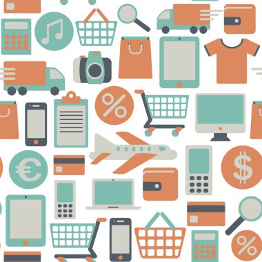 web alışveriş simgeleri ile Seamless Modeli