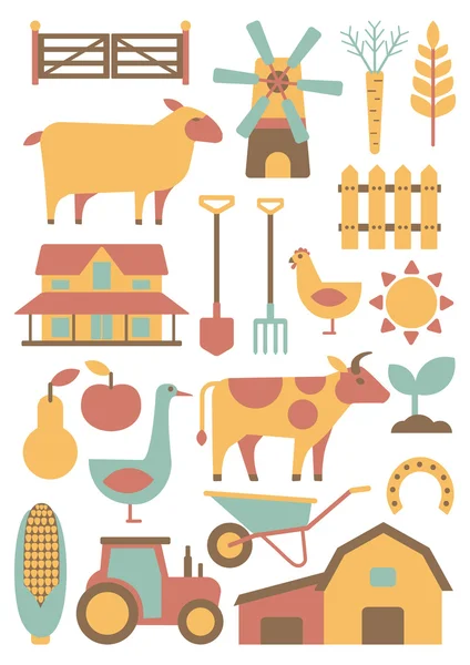 Card with farm related items — Stock Vector