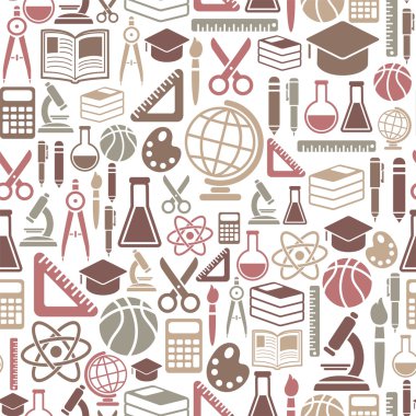 Seamless pattern with drawing icons