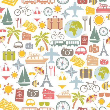 Traveling pattern. colorful seamless background.