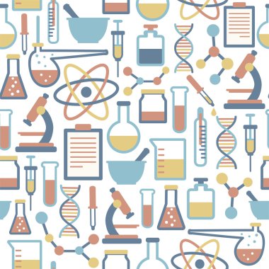 düz bilim simgeleri ile Seamless Modeli