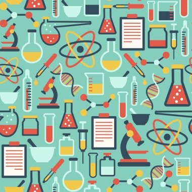 düz bilim simgeleri içeren deseni