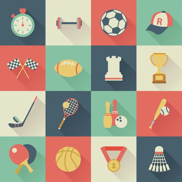 Ensemble d'icônes de sport carré — Image vectorielle