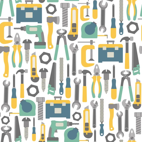 Nahtlose Muster mit Symbolen für Werkzeuge — Stockvektor