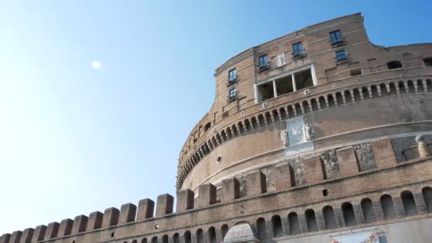 Castel SantAngelo à Rome - 4K, Gros plan, Pan, Portable — Video