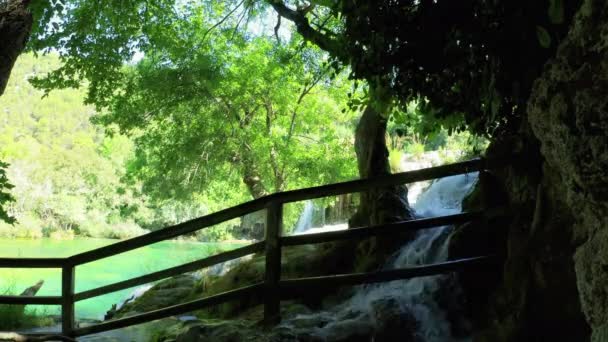 Krka National Park Croacia Septiembre 2021 Cascada Valla Verano Parque — Vídeos de Stock