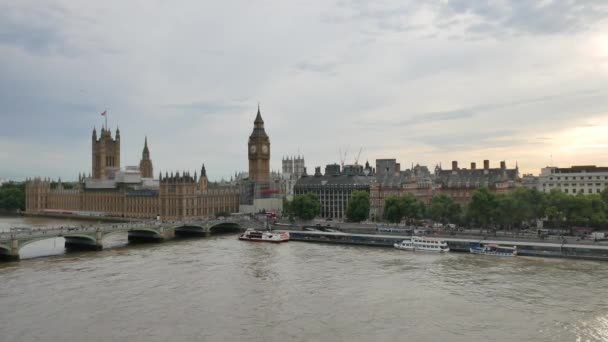 Лондон Августа 2017 Года Панорамный Вид Колеса London Eye Биг — стоковое видео