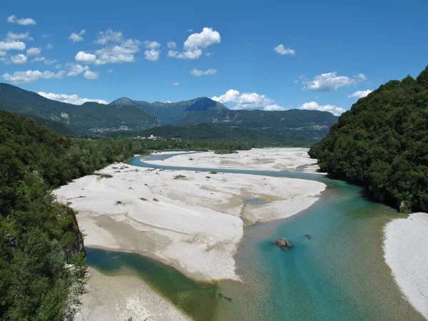 Curvas del río Tagliamento — Foto de Stock